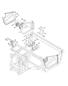 Half Doors Diagram and Parts List for 465 4X4-EFI-1I029Z-1H020Z-37BMD710 Cub Cadet Lawn Tractor Accessories